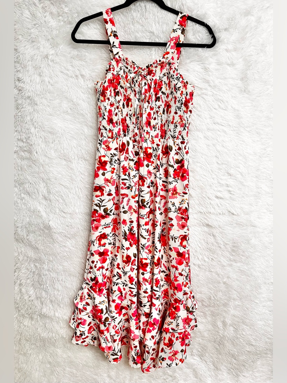 NWOT GRACE KARIN Floral Sundress with Red & Pink Blooms